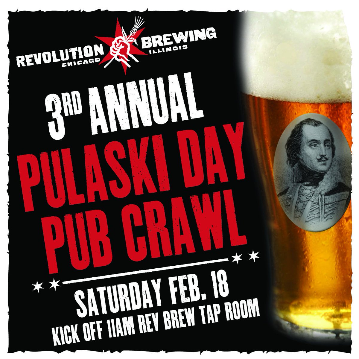 RevBrewChicago's tweet photo. #PulaskiDay Pub Crawl tix are going fast! #RevBrews, #Polish food, a trolley ride, & a crawl along Pulaski Road: https://t.co/TDrFtAFVa4 https://t.co/m5sJVOKfnD