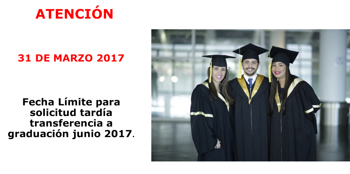 ADMPUCMM's tweet photo. INFORMACIÓN IMPORTANTE PARA GRADUACIÓN JUNIO 2017 @cedeapucmm https://t.co/F91XPwsZAp