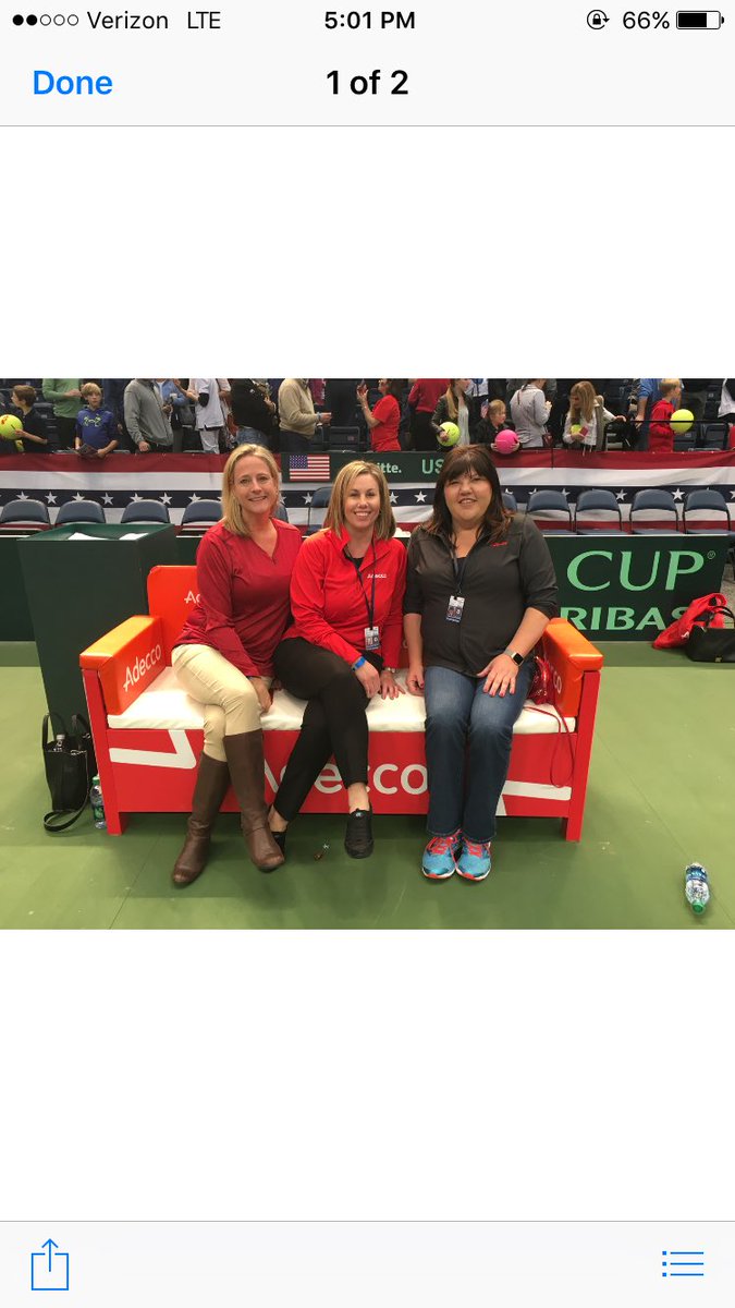 tammyjo0726's tweet photo. We got to sit on the Adecco players bench at the Davis Cup!  #adeccotennis #LoveWhatYouDo @AdeccoUSA https://t.co/RVccXtZiDE
