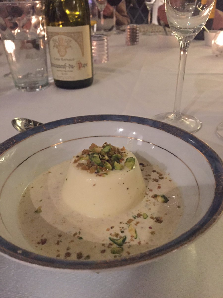 laurenjharris14's tweet photo. Mum's panna cotta with pistachio salted cream sauce a la @Rick_Stein 😍 absolutely AMAZING! https://t.co/SQoYHPrKRC