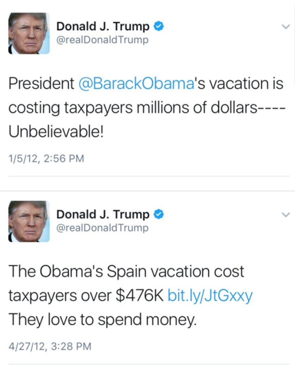 Image result for trump tweets on obama vacation