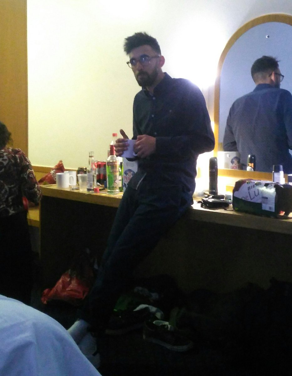 BangorAC's tweet photo. Everyone's pre drinking and old man Kashi has a cup of tea #bucsxc #therealdavetaylor https://t.co/eQnkO3xIlq