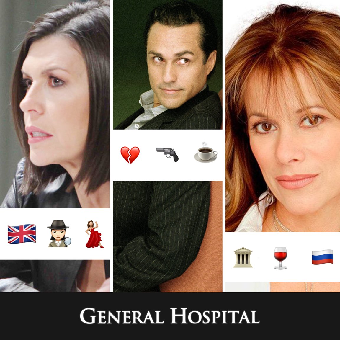GeneralHospital's tweet image. Calling all fans! It’s time to get creative. RT &amp;amp; describe your favorite #GH character using just three emojis.