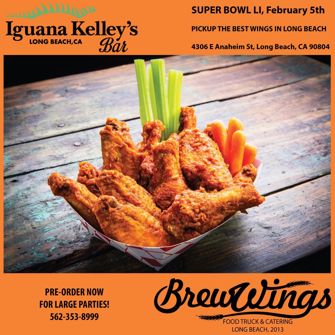 iguanakelleys's tweet photo. #CraftBeer & #CraftWings Super Bowl Party with @brewwings & @iguanakelleys! Party Platers also available for pick up. #iggyslb https://t.co/dSrOyan1wi