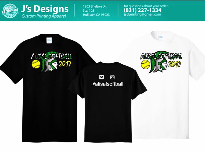 AlisalSoftball's tweet photo. NEW T-SHIRTS available soon. Help us as we compete in our 1st Softball tourney in over 25 years! Go Trojans. #AlisalSoftball #jsdesigns https://t.co/ESddVPbtaj