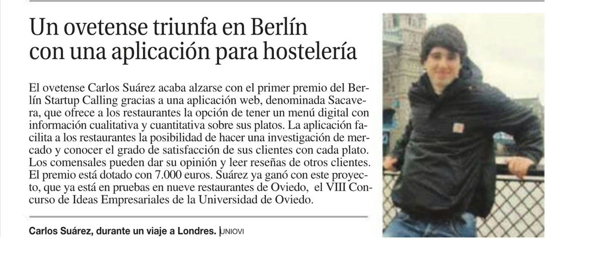 Notqdes_tv's tweet photo. Pronto tendremos a Carlos Suárez (🔝)
con su APP de #Asturias que triunfa en #BerlinStartupCalling
y en 9 #RestaurantesOviedo.
#MarcaAsturias https://t.co/OC3n54hPMY