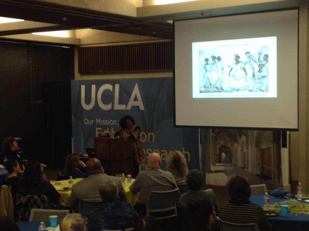 UCLAGoldShield's tweet photo. @UCLA_Alumni @UCLAGoldShield members and guests hearing from Faculty Prize recipient Brenda Stevenson. https://t.co/gbMrV1Q7Yc