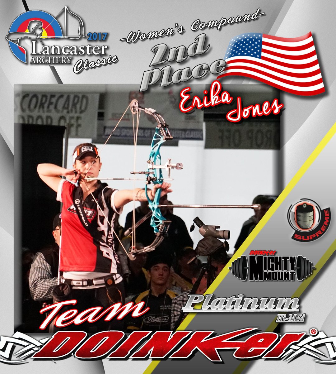 DoinkerStabs's tweet photo. Congratulations to Erika Jones of USA on her 2nd Place Win at the 2017 Lancaster Archery Classic Tournament!#TeamDoinker #DoinkerArchery https://t.co/6LrxaGhn2u
