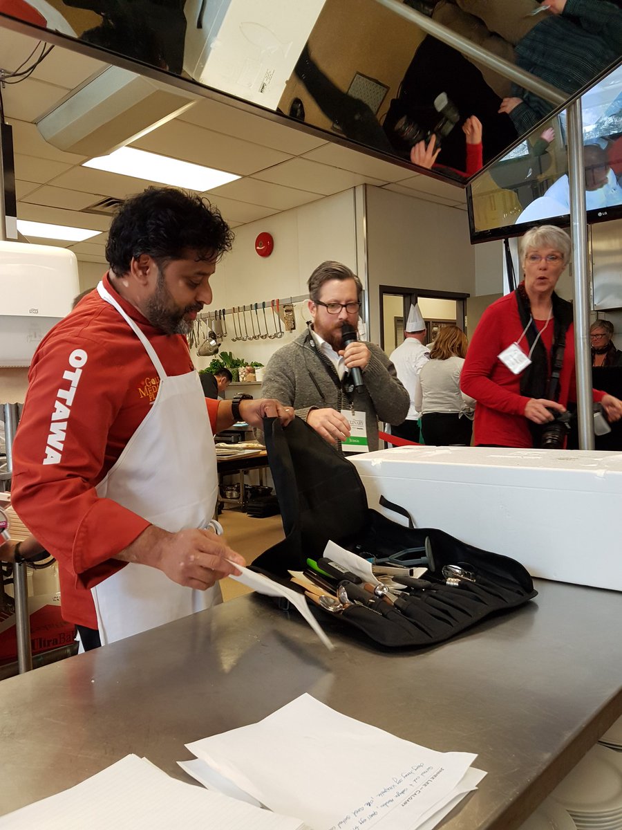 GKitchenParty's tweet photo. Last competitor to enter the kitchen for today's Black Box Competition is Chef Joe Thottungal from #Ottawa #CCC2017 https://t.co/k3fTyO6Qiw