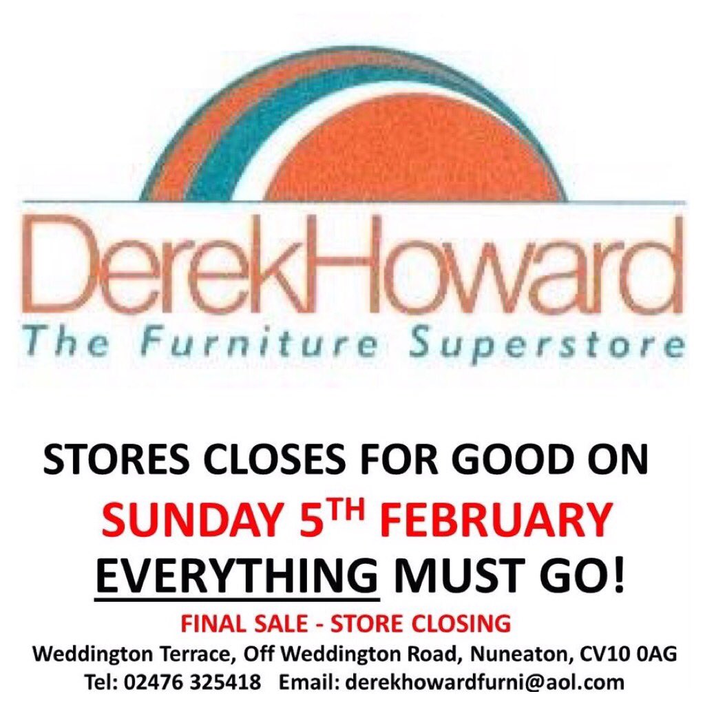 RFClassicInt's tweet image. LAST DAY for the Derek Howard closing down sale, doors close for the FINAL time tomorrow @ 4pm, make sure you don't miss it! #sale #nuneaton