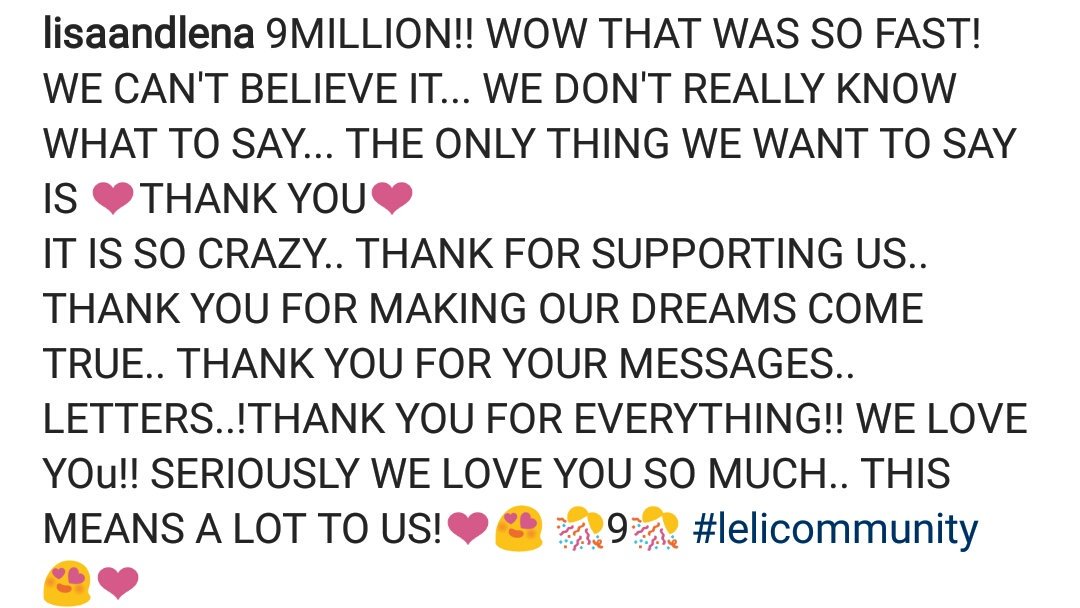 LenaLisaUpdates's tweet photo. 📷 Instagram update! 📷
✨ Congrats queens! ✨
💘 @lisaandlena 💘 https://t.co/pgJjlFchip