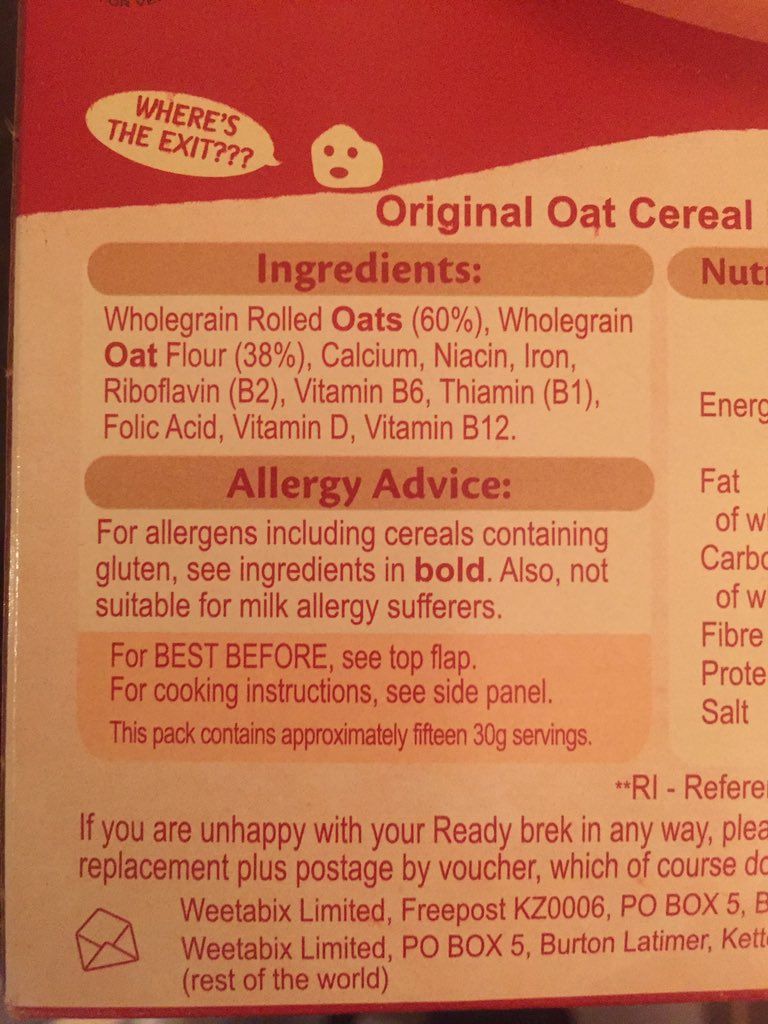 ad_rogers's tweet photo. @__Dr_H__ @AlimentaryBites in fact it was this disclaimer on ready break that started me on twitter! #ALotToAnswerFor https://t.co/mGdtegfIYZ