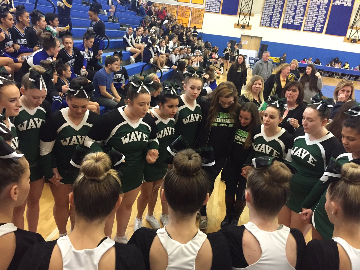 GoGreenWaveNM's tweet photo. New Milford Cheerleading up next at SWC Championships!! Let's Go Girls!! https://t.co/3n5UMVkRIt