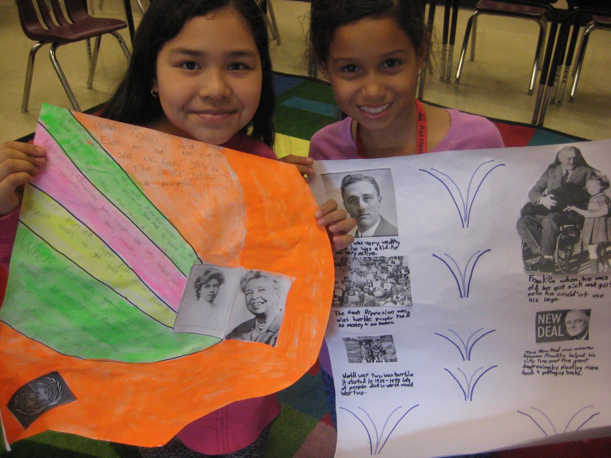 CCSDHarrison's tweet photo. We love Franklin & Eleanor Roosevelt #biographyprojects @ClarkCreekSTEM https://t.co/z7RLj7ixp6