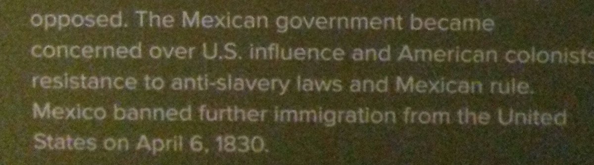 CarlosVignote's tweet photo. Mexico imposed travel ban to US citizens on April 6, 1830,when it owned Texas.Source:TexasHistory Museum in Austin,TX #jfkprotest #MuslimBan https://t.co/Lw7gmmfJdu