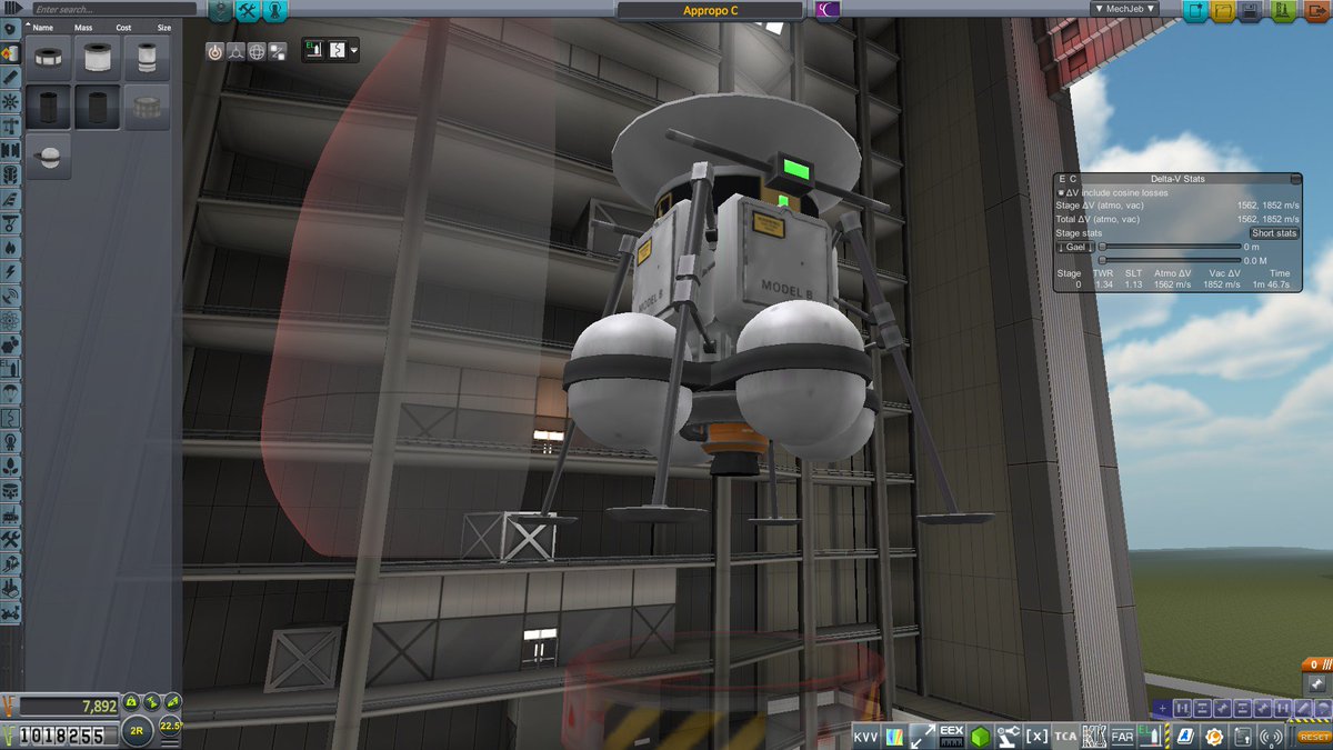 Volatar's tweet image. The C and C+ variant lander designs. Launching the C+ momentarily. #KSPG