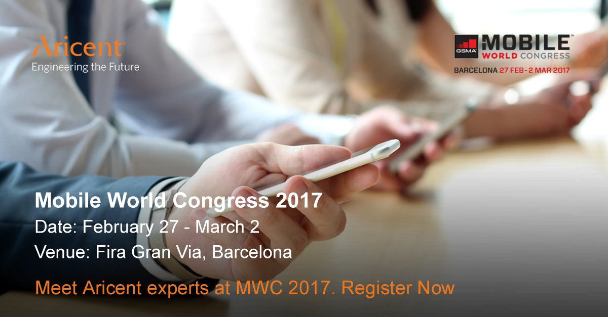 rakeshvij's tweet photo. Aricent will be at #MWC17 helping clients create sustainable value in the #digital era. Click here to register https://t.co/iKENr9shd1 #IoT https://t.co/0T3yFwYmjW