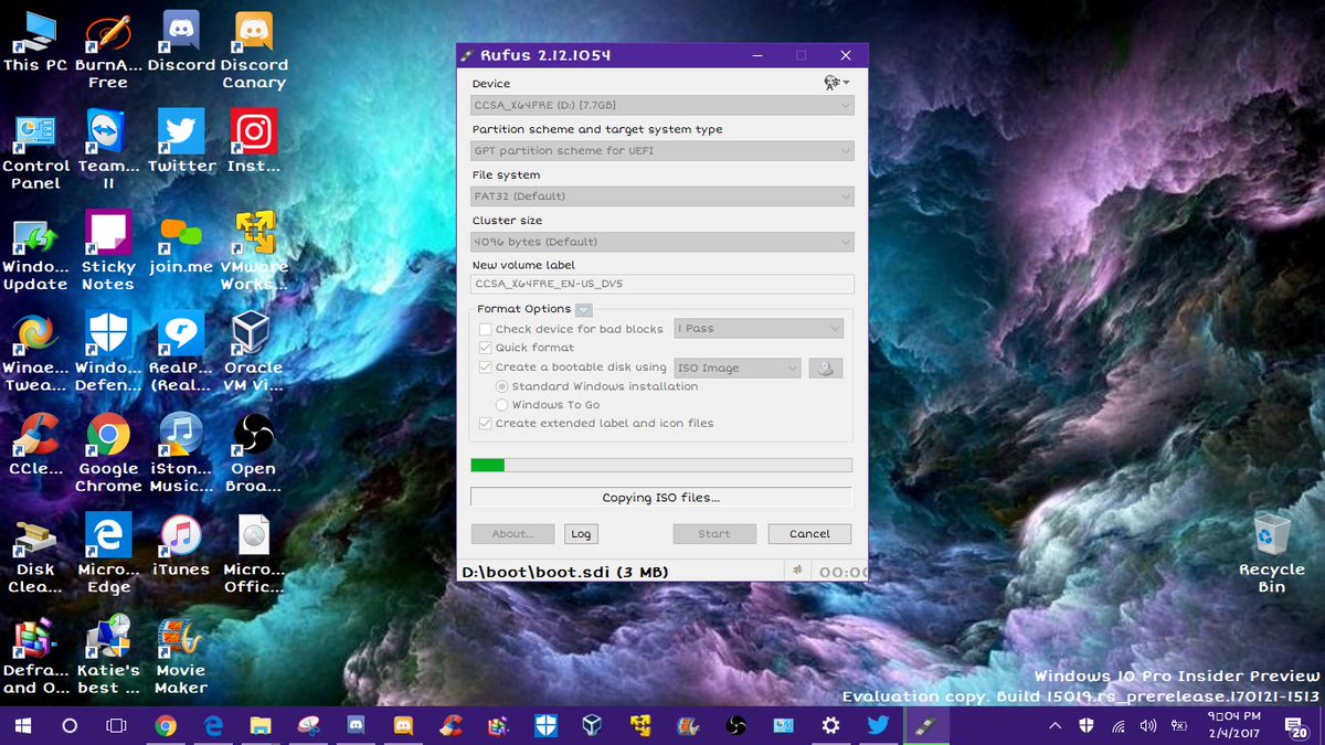 juliastechspot's tweet photo. YAY hope this works! :)~#WindowsInsiders #Windows10 #Build15025 #Winsiders #WindowsUSB #Rufus https://t.co/rTc4rdrnNS