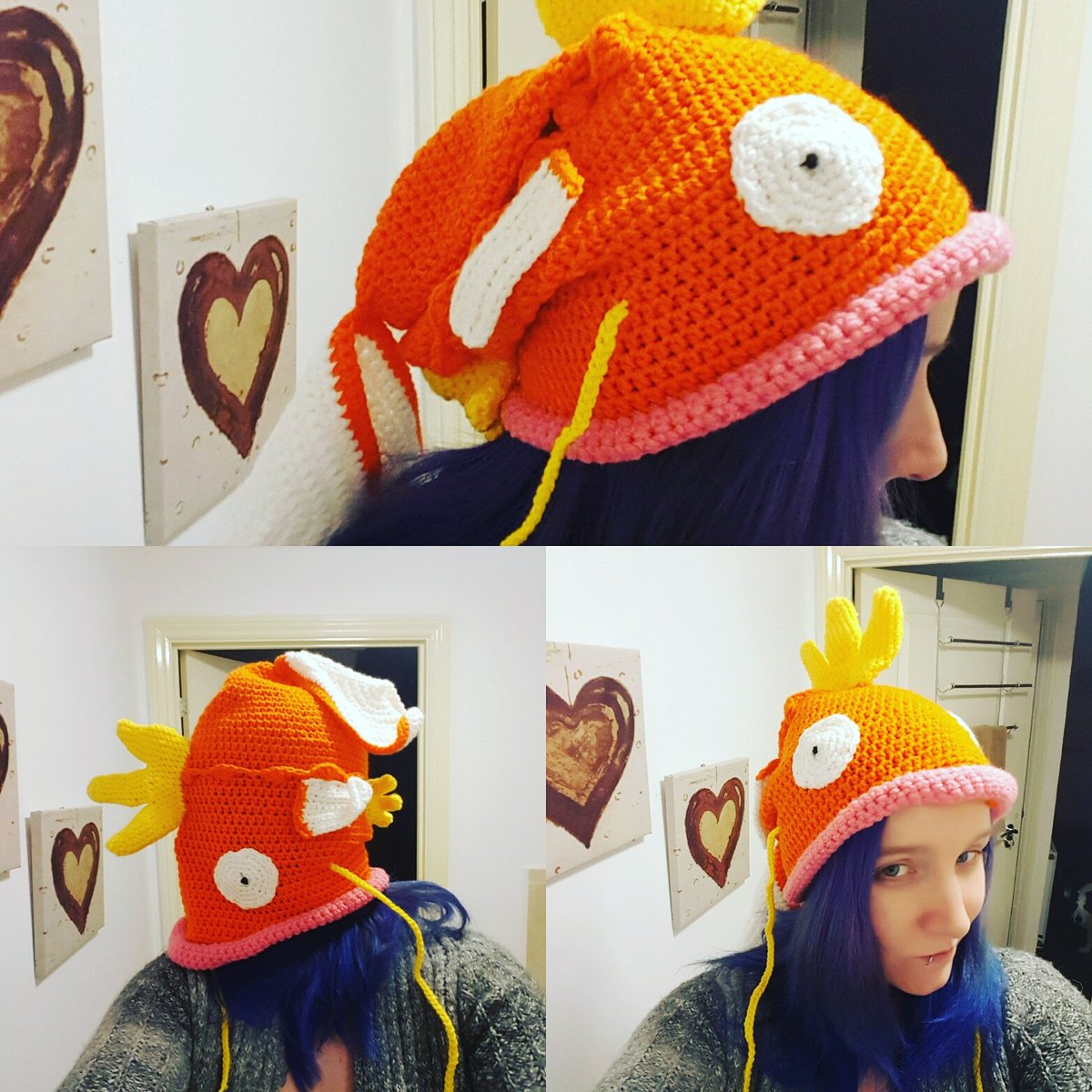 beeblah12's tweet photo. So this happened... special #crochet request 💙 #magikarp #pokemon #PokemonGO #gottacatchemall #paintboxyarn #handmade #iwillmakeyouwet https://t.co/KqQXDPe7YH