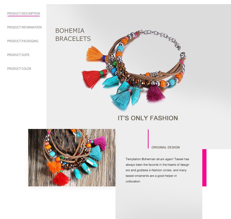 Bohemia Multilayer Tassel Charms Bracelets &amp; Bangles for Women braceletsworld.com/product/bohemi…