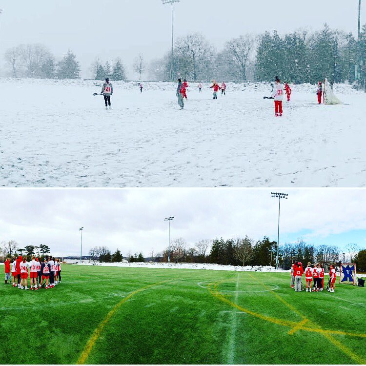 What a difference a day makes! Long live lax no matter what the weather brings ❄️🦊🌨🦊🌤<a href="/MaristAthletics/">Marist Athletics</a> #RedFoxes #BringOnGameDay #OneWeek