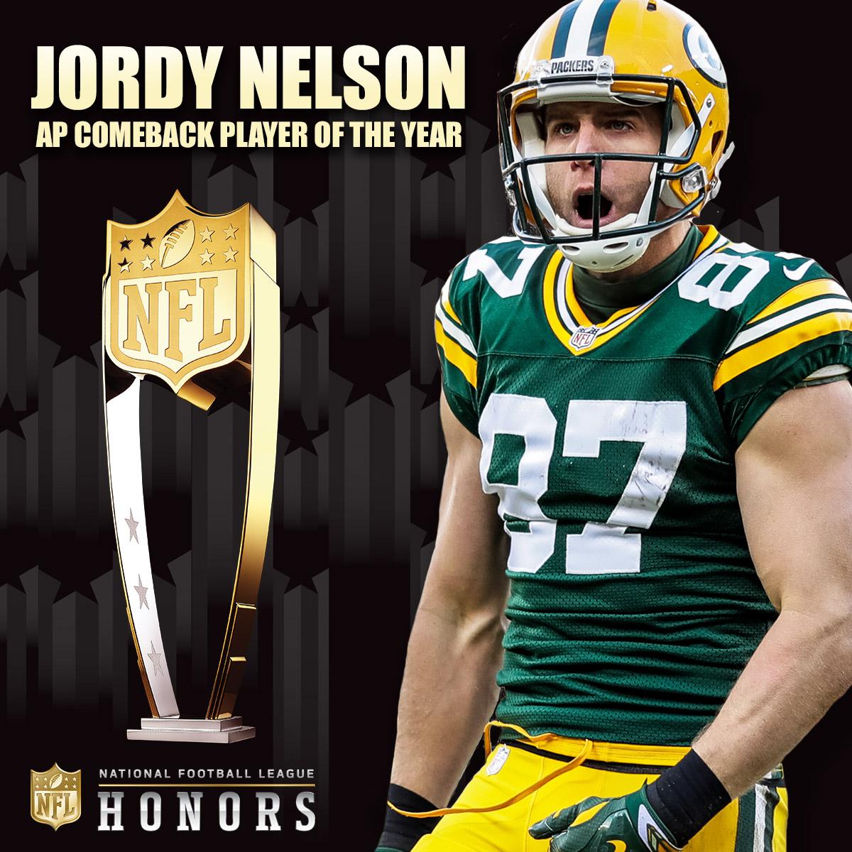 Congrats, <a href="/JordyRNelson/">Jordy Nelson</a>! 

AP Comeback Player of the Year 🏆: pckrs.com/ckuz

#NFLHonors #GoPackGo