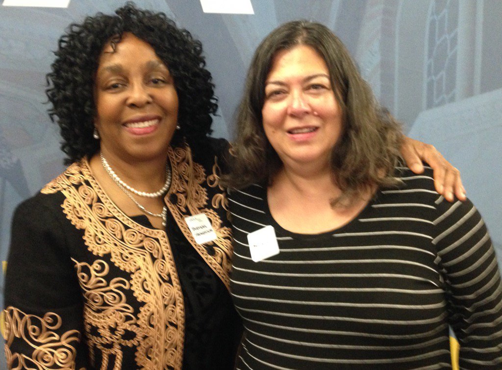 UCLAGoldShield's tweet photo. @UCLA_Alumni @UCLAGoldShield  Faculty Prize recipients Brenda Stevenson and Charlene Villasenor Black  at UCLA today! https://t.co/hkCBwlWi9j