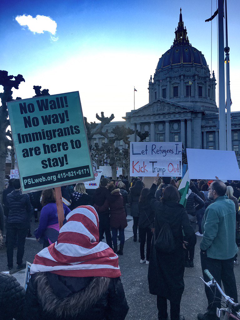 cececarpio's tweet photo. Immigrants are here to stay.
#NoBanNoWall #nomuslimbansf #nomuslimban #SanFrancisco https://t.co/x2n3u5KfYj