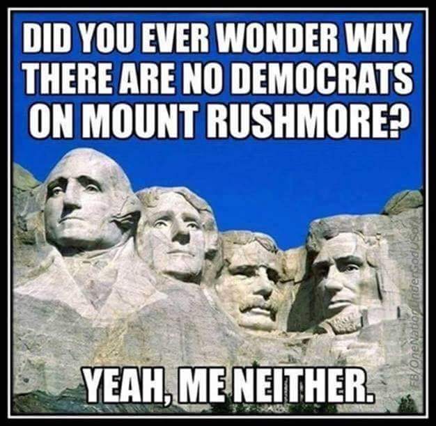 mikandynothem's tweet photo. I think we understand now why there are no Democrats on Mount Rushmore. Yes, it is becoming exceedingly clear. #MAGA https://t.co/cGv1Kuqh1i