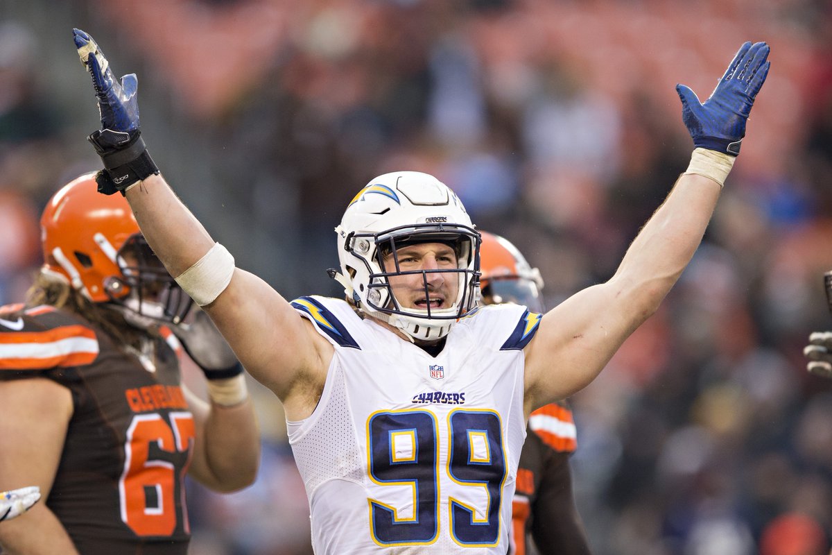 BleacherReport's tweet image. Joey Bosa named NFL Defensive Rookie of the Year #NFLHonors