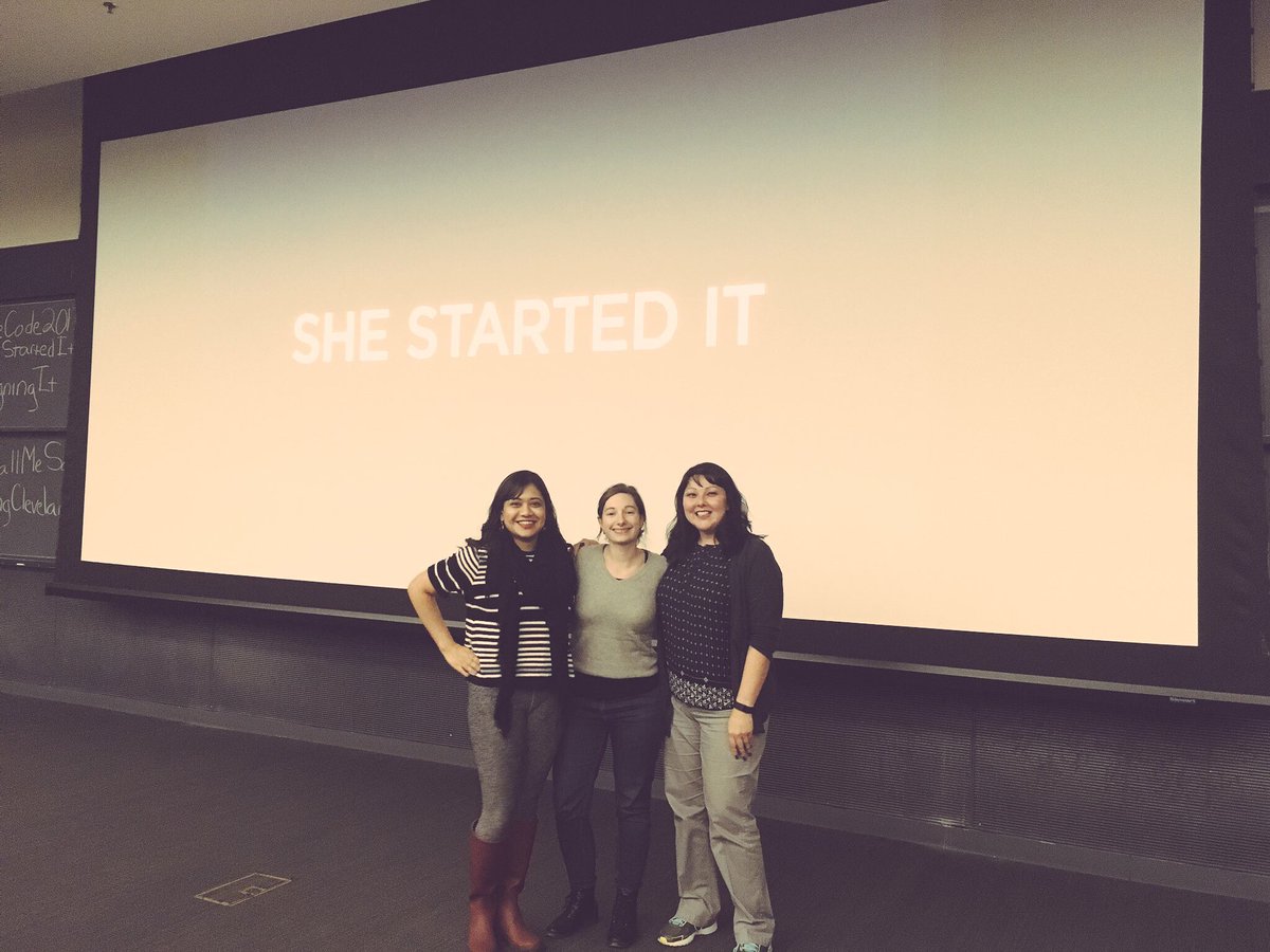 callmesaqi's tweet image. SO wonderful to host a screening w/ @SheStartedIt director @NoraPoggi & @AngCleveland to facilitate a #womenintech discussion!💪🏽 #WECode2017