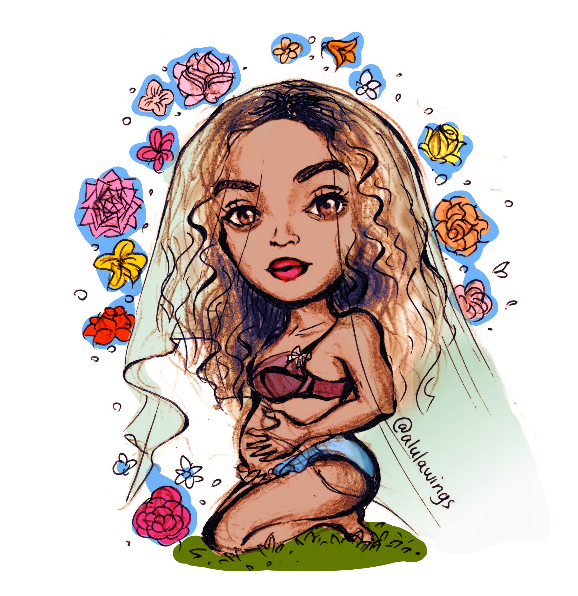 beyonce cartoon drawing