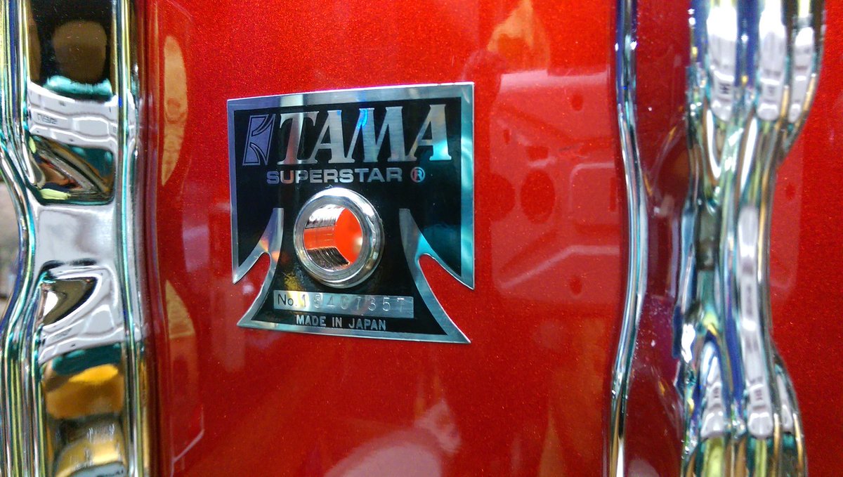 Vintage TAMA Mastercraft Superstar snare in candy apple red (CAR) finish, from 1985. Beautiful.