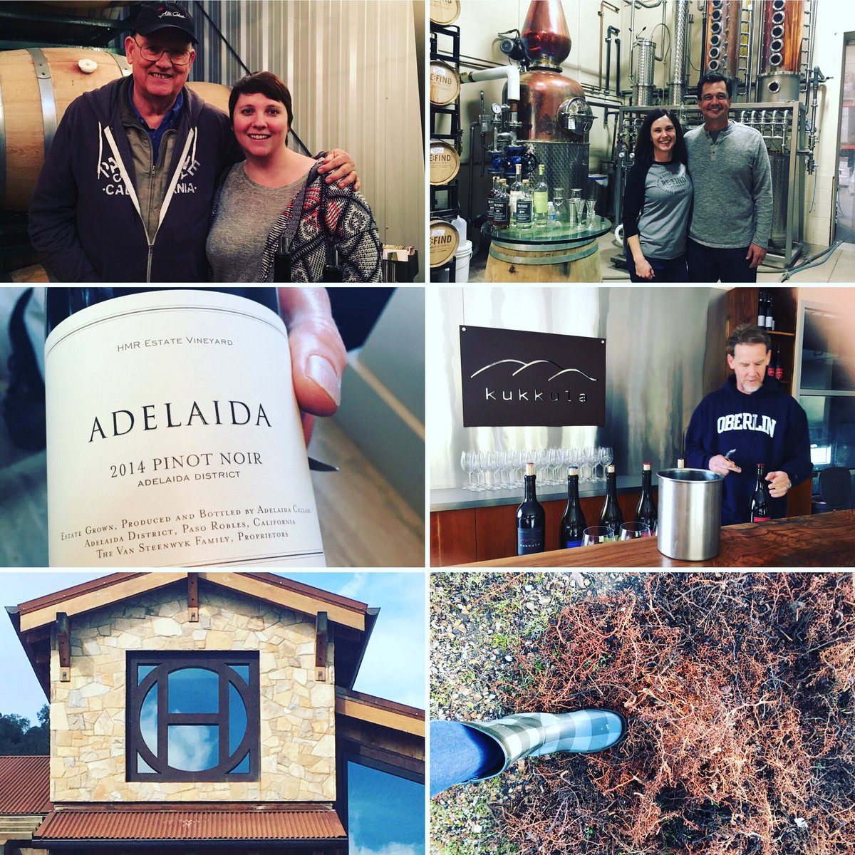 SLBriscoe's tweet photo. Great day tasting in #PasoRobles Cheers to @AltaColina @halterranch @AdelaidaCellars @re_find #kukkula https://t.co/CCrbQ24LJA