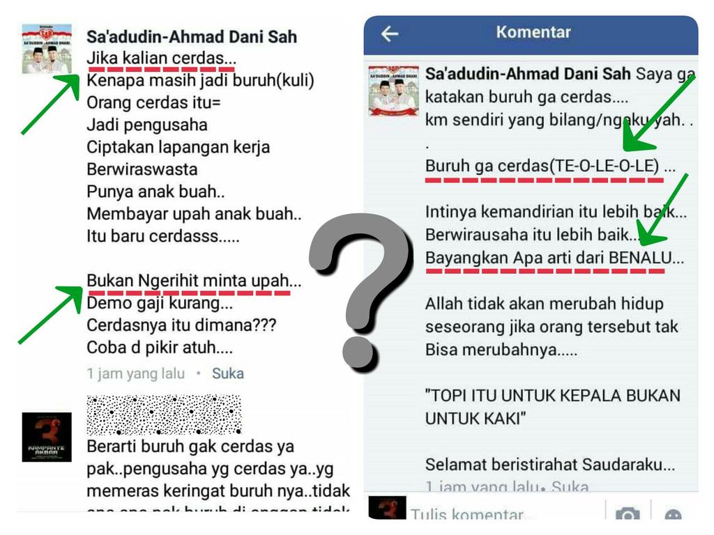 mboell1's tweet photo. BURUH semakin yakin utk #PilihObonBambangNomor3 di #PilkadaKabBekasi2017. Ucapanmu mnunjukan AHLAKMU@SaduddinDhani? https://t.co/0uth4Pqsaj