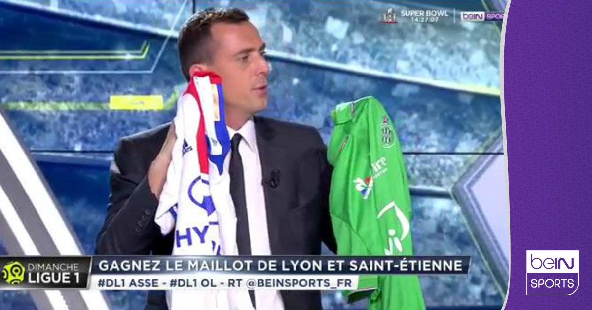 beinsports_FR's tweet image. RT ce message et tentez de gagner le maillot de l'OL ou de l'ASSE / Follow @beinsports_FR pour jouer #DL1 ASSE ou #DL1 OL