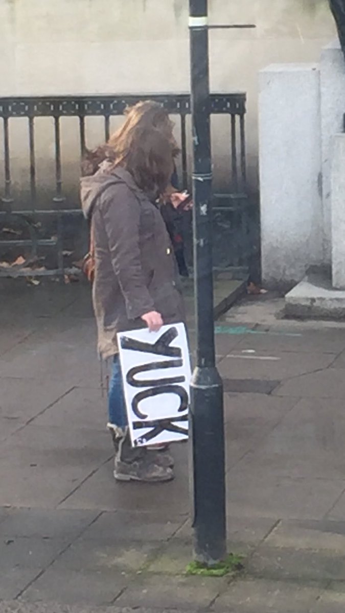 In #london for a family trip. Got caught up in the trump protest...best sign goes to this lady #TrumpProtest