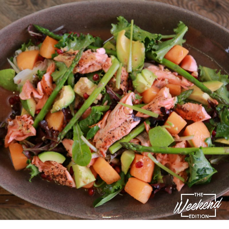 We've got your Valentine's Day menu sorted! You're both going to love <a href="/JennyMorrisChef/">Jenny Morris®</a>'s seared salmon salad. Recipe goo.gl/4aoLCn