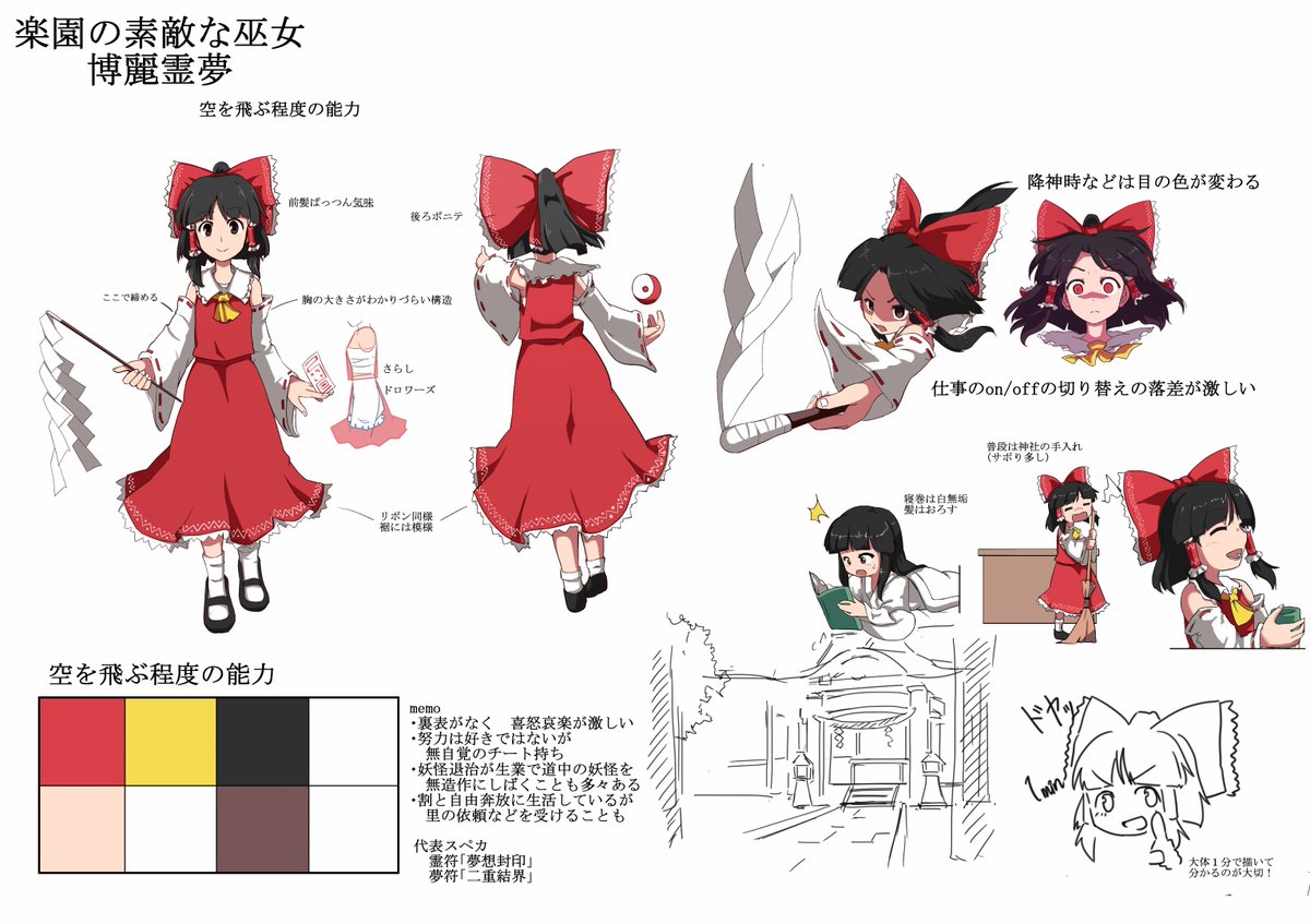 妖々夢から花映塚ベースで自分用霊夢ガイド 