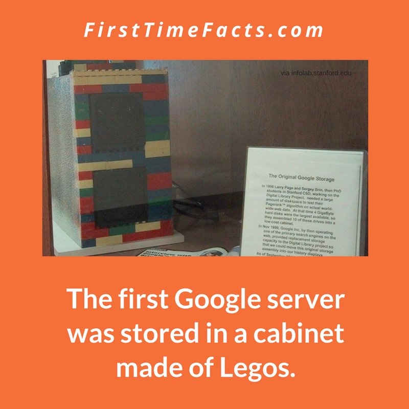 FirstTimeFacts_'s tweet image. Before #Google began storing their #servers in huge data centers it preferred to store its #firstserver in a lego room! #firsttimefacts