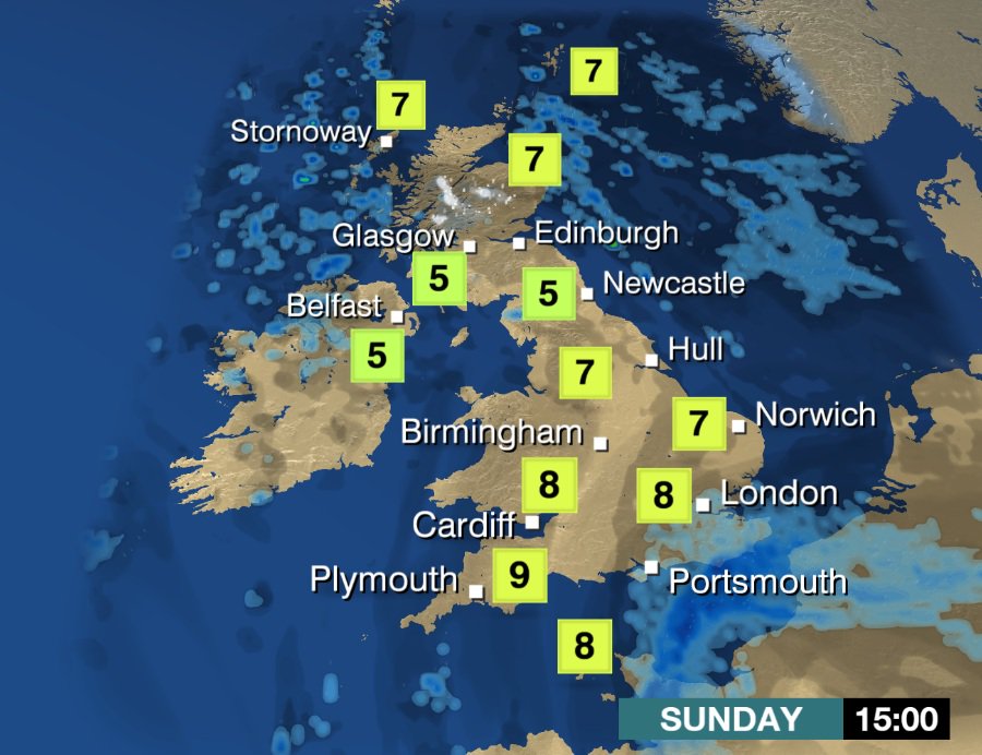 Here's how your Sunday afternoon is shaping up. Nick