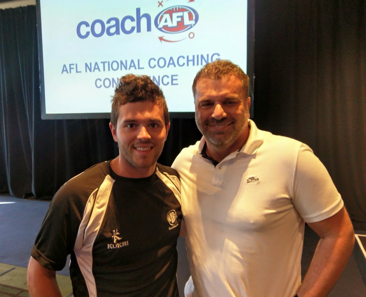 A massive thrill meeting my coaching idol <a href="/AngePostecoglou/">Ange Postecoglou</a> at #AFLNCC17 <a href="/AFLCoaching/">Coaching AFL</a>