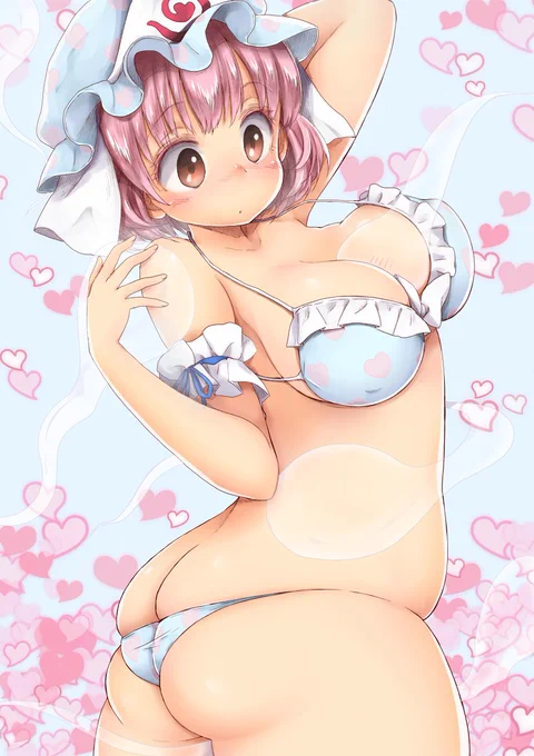 季節感なしに水着幽々子様  胸の人魂は妖夢の半霊 