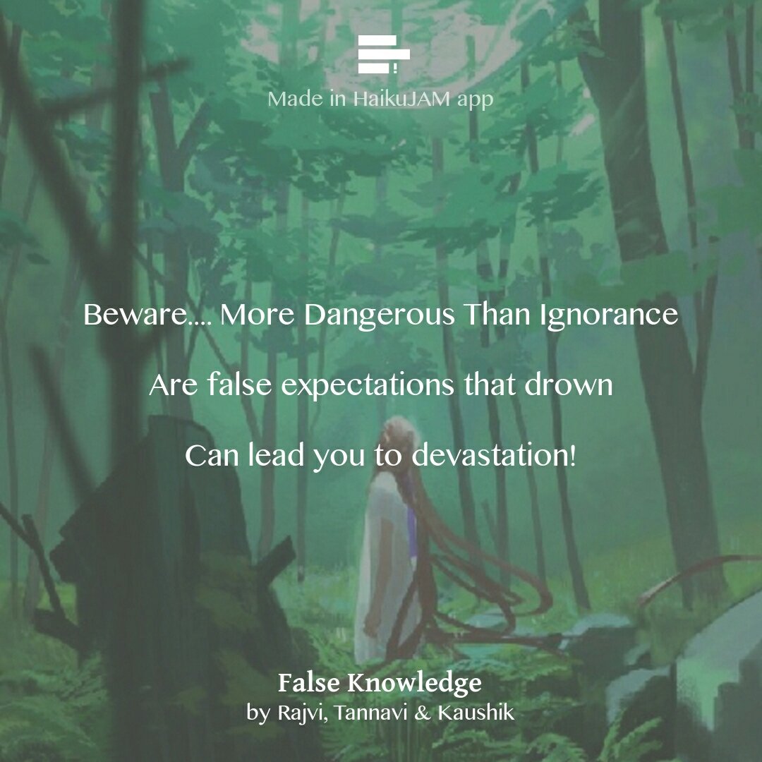 iAmRajviShah's tweet image. #FalseKnowledge by Rajvi, Tannavi &amp;amp; Kaushik in @HaikuJAM @dhrupadkarwa