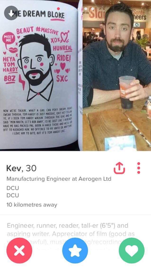 Aoife_Dooley's tweet photo. Someone seen this on #Tinder and I think it's honestly the best thing I've ever seen ๐ I hope he finds love ๐ #howtobemassive https://t.co/5BteJaUSY0