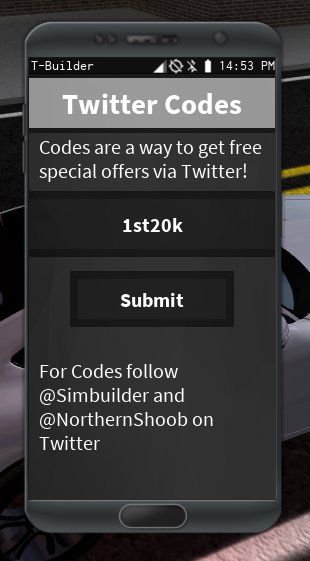 Digger On Twitter Yay Glad To See You Added A New Vehicle - codes for twiter on roblox car simulator