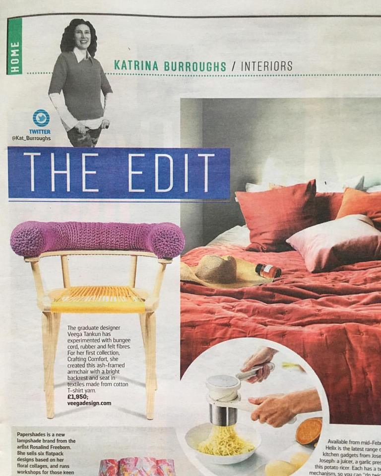 veegadesign's tweet photo. Great Morning ! Just went and bought my #sundaytimes and here what I found: 
Huge thank you to @Kat_Burroughs !
#design #furniture https://t.co/CeplAFg0Te