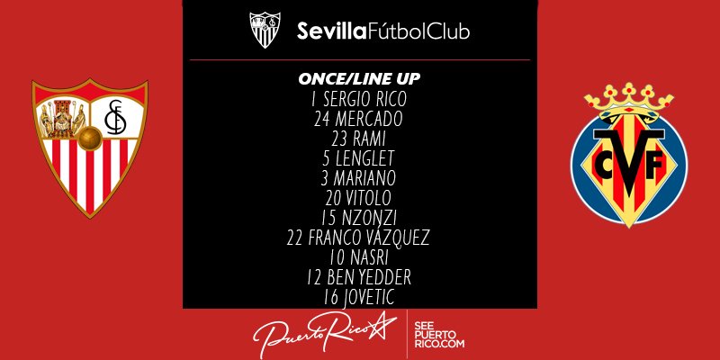 ONCE del #SevillaFC ante el <a href="/VillarrealCF/">Villarreal CF</a> 

#vamosmisevilla #SevillaFCVillarreal