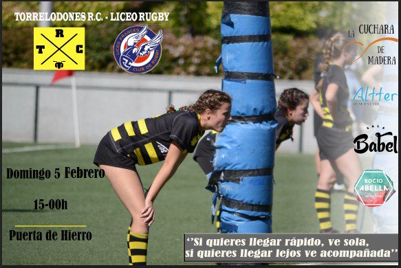 TorreRugby's tweet photo. @WoodenSpoonCM @BabelTorrelodon @AltterRs #rocioabella Apoyando el deporte femenino en #torrelodones https://t.co/t7csxkiAnG