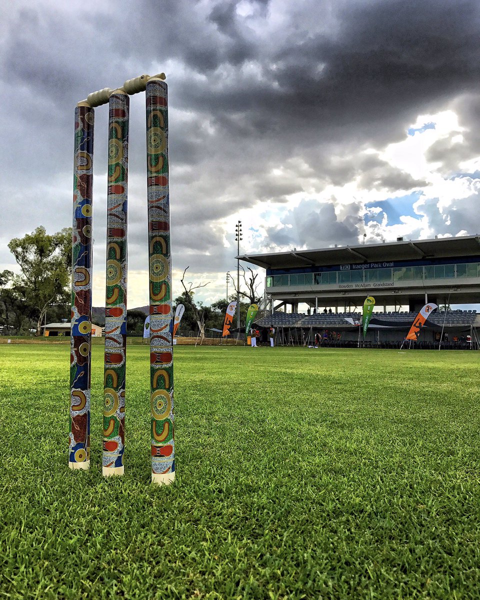 damienjryan's tweet image. #TIOTraegerPark #AliceSprings ready for a week of cricket #Imparja Cup Carnival. Great work by @AliceSpringsTC team.